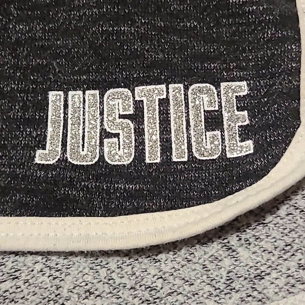 Justice Charcoal Athletic Shorts with White Trim - Girl's 12